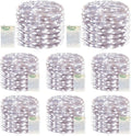 LitHome 8 Pack Cool White Fairy Lights Battery Operated, 20 FT 60 LED Twinkle Lights Battery Operated 2 Modes, Waterproof Led Fairy String Light for Indoor Outdoor Christmas Wedding Bedroom Decor