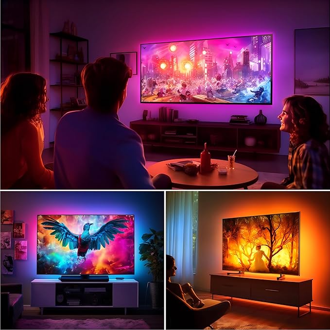 Maylit ICRGB TV LED Backlight, App Control LED Lights for 20-36in TV/Monitor, Music Sync Color Changing TV LED Strip Lights for Home Decor, USB Powered Gaming Accessories Lights for Bedroom Room Decor