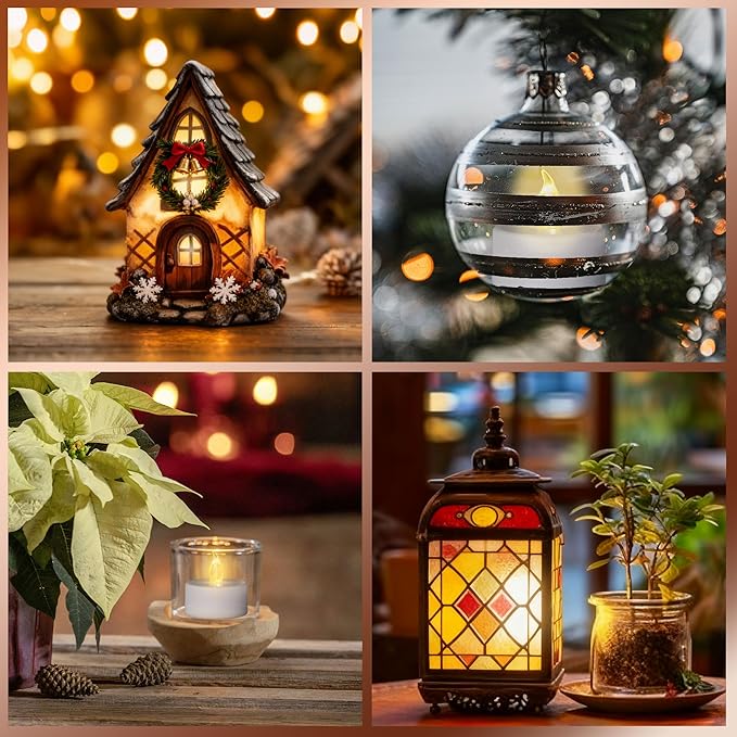 LED Battery Tea Light Candle- 24 Pack Flameless Candles Realistic and Bright Flickering tealight Long Lasting 200Hours for Holiday Celebration, Party, Home Decoration WarmYellow, Battery Operated