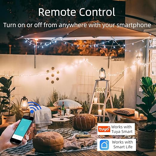 5GHz & 2.4 GHz Smart WiFi Plug, Outdoor Use, IP44 15 Amps,One Grounded Outlet, Heavy Duty, Alexa and Google Home Assistant, ETL Listed