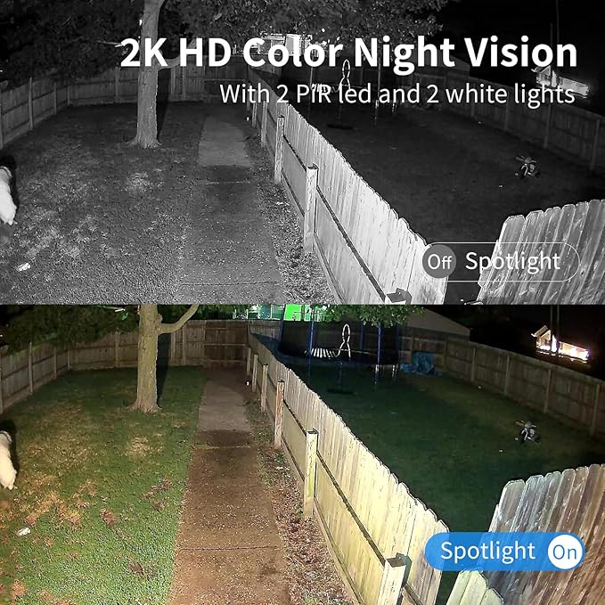 Security Cameras Wireless Outdoor, Battery Powered 2k Color Night Vision, AI Motion Detection,IP66 Weatherproof, 2-Way Talk, SD/Cloud Storage,Cameras for Home Security-4 Pack