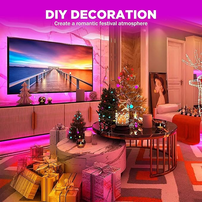 dephen USB COB RGB LED Strip, 4.9ft High Density Plug in Tape Light, 5v Cuttable TV Backlight for Car, Cabinet, Computer, Bar, DIY Lighting