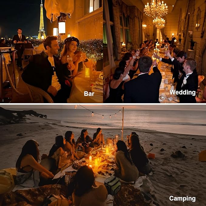 Morsatie【Upgraded LED Flame Light, Rechargeable Flickering Flameless Candles, 4 Modes Battery Operated Candles with Upside Down Effect, Waterproof LED Candles for Indoor Outdoor 2 PCS