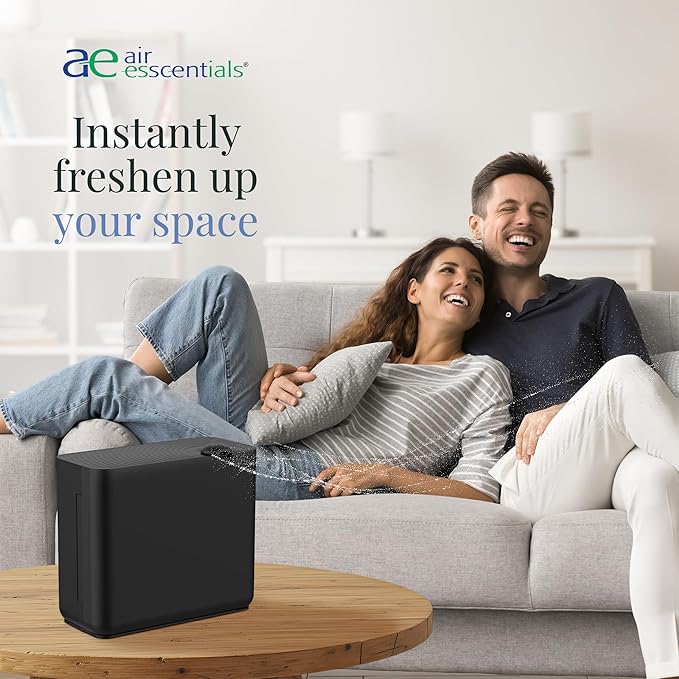 Air Esscentials The Radiant Smart Scent Air Machine – Large, Waterless Nebulizing Oil Diffuser for Whole Home & Commercial Use, Bluetooth/App Control, Covers 4,000 sq. ft., Black