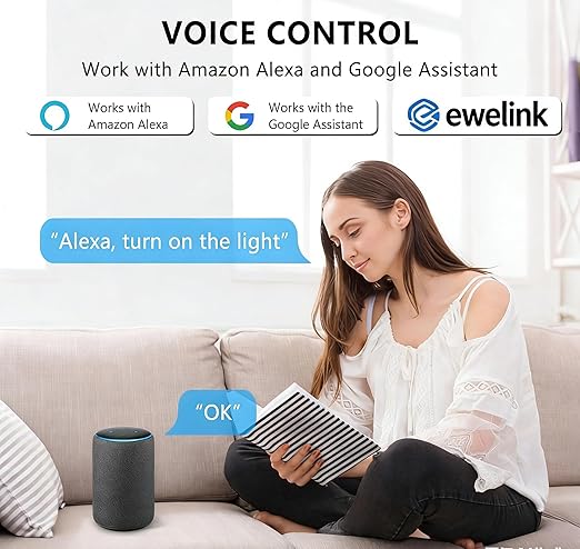 16A Mini WiFi Smart Switch Relay Module – Compatible with Alexa & Google Home, Ewelink APP Remote Control, Voice & Timer Schedule for Light, Fan, No Hub Required