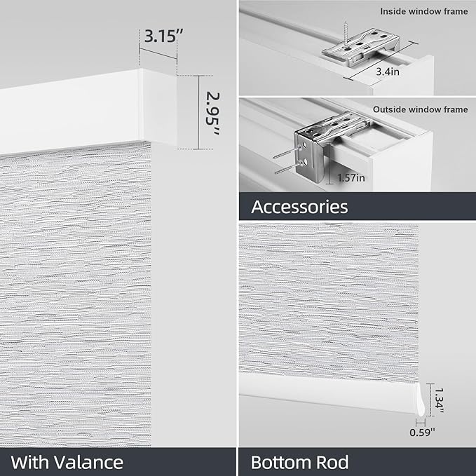 ACMEART Motorized Blackout Blinds Shades for Windows,Rechargeable Electric Roller Shades with Remote,Smart Blinds Work with Solar Panels for Home and Office,Custom Size (Jacquard Grey)