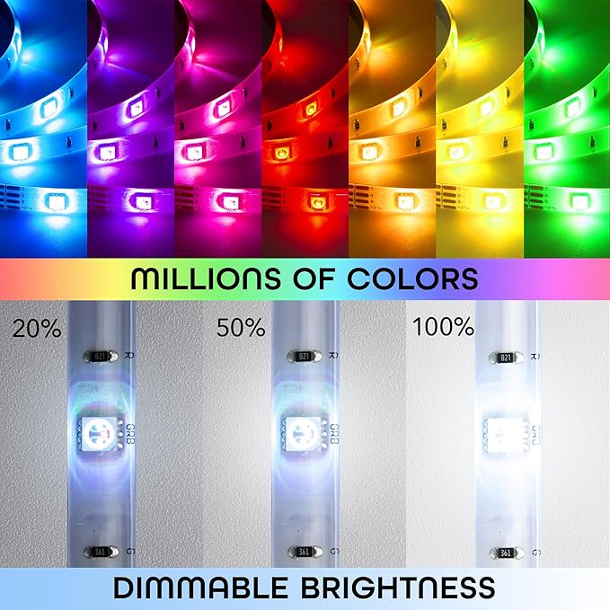 Geeni Prisma 5M Smart WiFi LED Strip Lights Works with Alexa, Google Assistant 16 Million Colors Phone App Controlled Light Strip for Home, Kitchen, TV, Party, for iOS and Android, 16.4ft