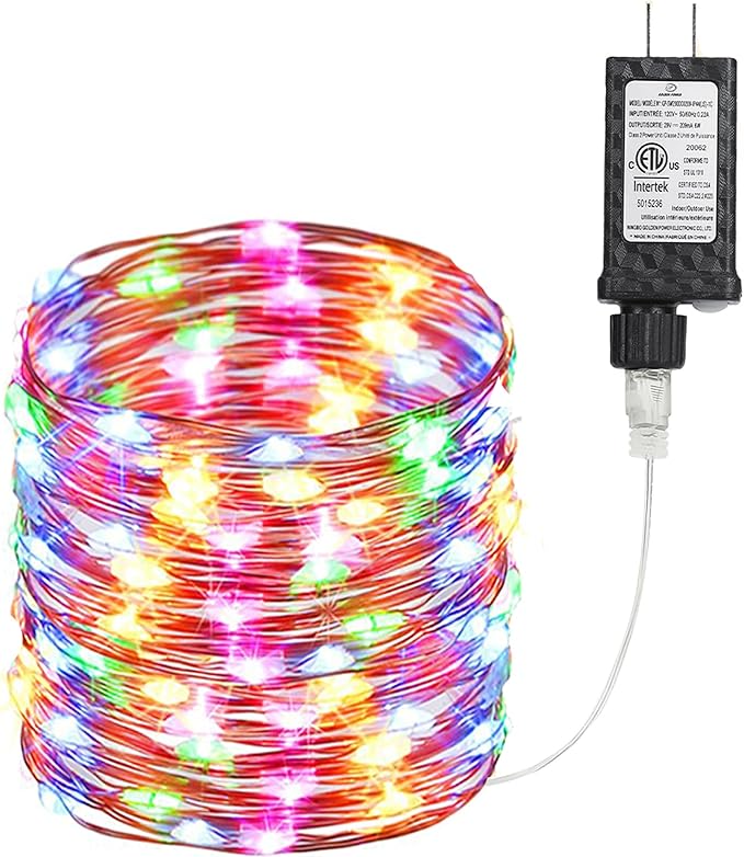 Joomer Fairy String Lights 33FT 100 LEDs Plug in Fairy Lights Indoor Copper Wire String Light DIY for Bedroom, Parties, Wedding, Christmas, Outdoor,Indoor Decoration (Multicolor, Non-Connectable)