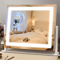 ROLOVE 16x12 Inch Vanity Mirror with Lights, Lighted Makeup Mirror with 10X Magnification, Smart Touch 3 Colors Dimmable, Dresser Mount, Bathroom (White)