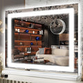 FENNIO 22" x 20" Vanity Mirror with Lights，LED Makeup Mirror，Hollywood Mirror with 3 Color Modes & Adjustable Brightness，Vanity Mirror Square White