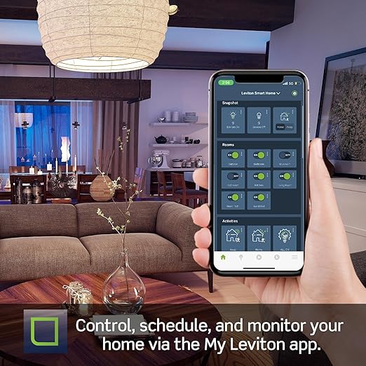Leviton Decora Smart Switch, Wi-Fi, Works with Matter, Alexa, Google Assistant, Apple Home/Siri & Wired or Wirefree 3-Way, Neutral Wire Required, D315S-1RW, White