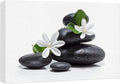 wall26 Canvas Print Wall Art White Daisy Flower Black Ocean Beach Zen Pebbles Nature Wilderness Photography Realism Rustic Landscape Colorful Multicolor for Living Room, Bedroom, Office - 24"x36"
