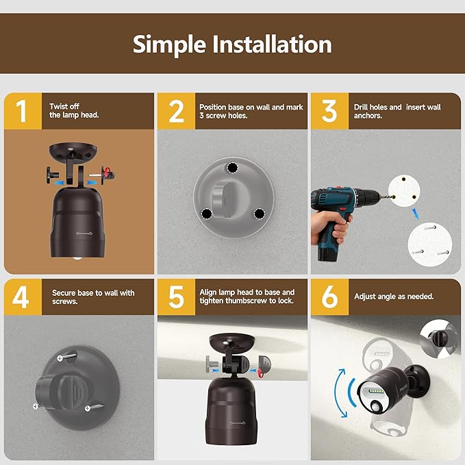 Wireless LED Spotlight, Battery Operated Motion Sensor Outdoor Light - 4000mAh Rechargeable 2-Mode IPX5 Waterproof 600LM Light for Porch, Garage, Hallway, Wardrobe (Brown)