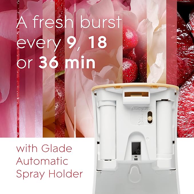 Glade Automatic Spray Refill, Air Freshener for Home and Bathroom, Blooming Peony & Cherry, 6.2 Oz