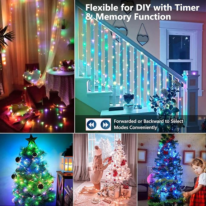Brizled Color Changing Fairy Lights, 66ft 200 LED Easter Fairy Lights with Remote, Pastel Twinkle Light Dimmable Christmas Light Rainbow Xmas Lighting for Xmas Easter Halloween Party Wedding Tree Home
