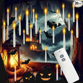 Christmas Decoration Floating Candles with Remote, 15 PCs Taper Flickering with 2-Key Remote, 3D Warm Light LED Flameless Candle Battery Operated Classic Taper Candle Set for Home Party Xmas Gift