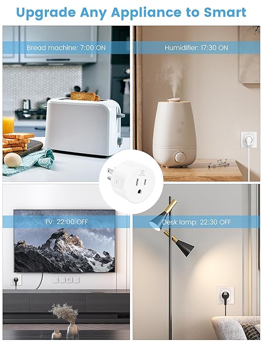 Eightree Smart Plug for 5GHz & 2.4GHz, Smart Outlet WiFi Socket with APP Remote Control, Compatible with Alexa, 2 Pack