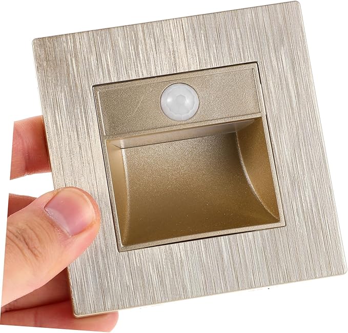 Garneck Motion Sensor Recessed Stair Lights LED Step Lights for Indoor Aisles and Outdoor Stairs Warm Soft Lighting for Hallways and RVs Easy to Install