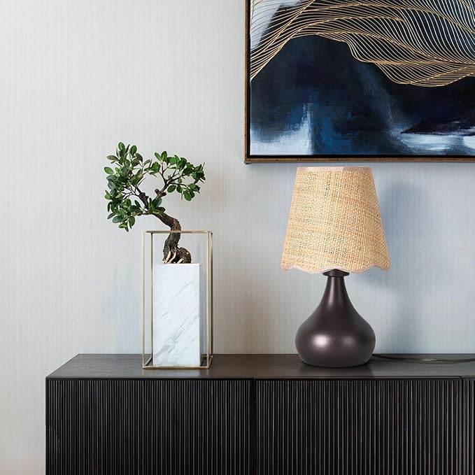 Oil Rubbed Bronze Small Table Lamp for Bedside, Farmhouse Bedroom Lamps for Nightstand, Vintage Small Table Lamps for Small Spaces for Bedroom, Kitchen Counter, End of Table, Office