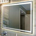 JONATHAN Y MIR100A-2836 Pax 28 in. W x 36 in. H Large Rectangular Frameless Antifog Front/Back-Lit Wall Bathroom Vanity Mirror with Smart Touch