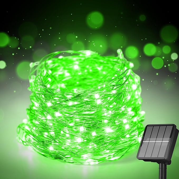 Solar String Lights for Outside, 72Ft 200 LED Solar Fairy Lights with 8 Modes, Solar Powered Fairy Lights Waterproof for Christmas Tree Garden Party Wedding Decor.（Green）