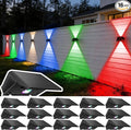 Solar Fence Lights Outdoor, 16-Pack Fence Lights Solar Powered with Up/Down Buttons, IP67 Waterproof for Outside, 120LM Auto Dusk to Dawn for Wall/Patio/Yard/Railing/Deck/Pathway (White & RGB)