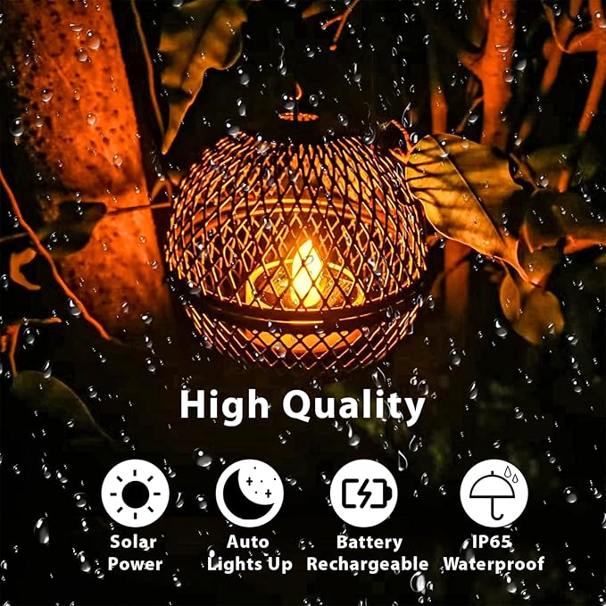 Solar Hanging Lanterns Lights Outdoor, 4 Pack Hanging Candle Holder with Solar Tea Lights Candles Outdoor Waterproof, Chandelier Ideas for Tree Pergola Patio Decor, ALL FORTUNE