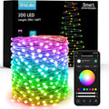 BrizLabs Smart Easter Lights, 66ft 200 LED Color Changing Xmas Lights Work with Alexa & Google Home, Rainbow Fairy Light Christmas Decorative Pastel Lighting Green Wire for Xmas Tree Halloween Party