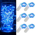 OakHaomie 6 Pack Fairy Lights Battery Operated No Remote LED Starry String Lights 30 Micro Starry LEDs on 10ft Copper Wire Light for DIY Wedding Centerpiece Table Decorations (Blue)