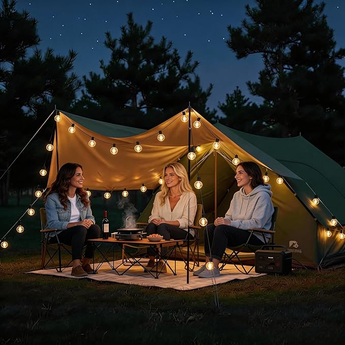 RTTY Outdoor String Lights 50 FT, Patio Light for Outside, Waterproof G40 Shatterproof LED Bulbs, Dimmable Hanging Connectable Globe Lighting for Backyard, Porch, Bistro, Balcony, Deck, Warm White
