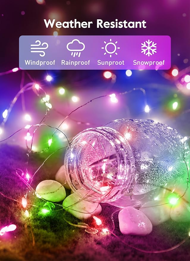 Fairy Lights Plug in, 66FT 200LEDs USB Twinkle Lights with Timer and Remote, Starry String Lights 8 Modes for Wreath Wedding Party Indoor Christmas Decoration, Multicolor