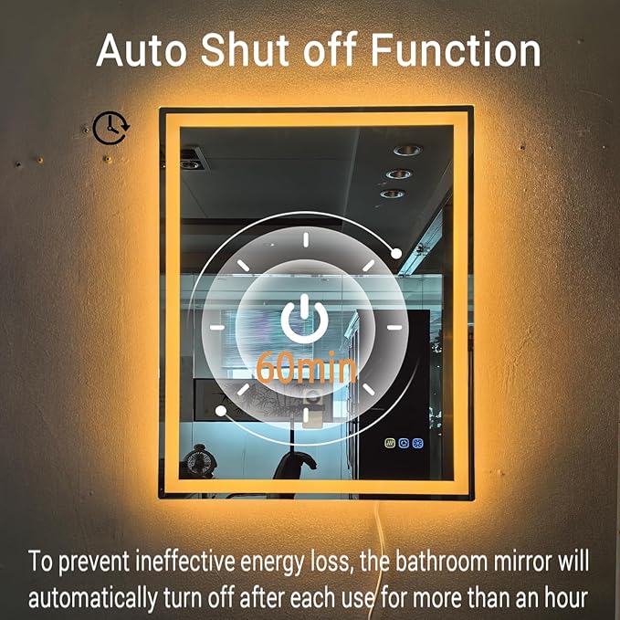 32x24 LED Bathroom Mirror with Lights LED Mirror for Bathroom Makeup Vanity Smart Mirror Lighted Front & Backlit,Stepless Dimmable Adjustable Brightness,Touch Switch,Shatterproof,Anti-Fog