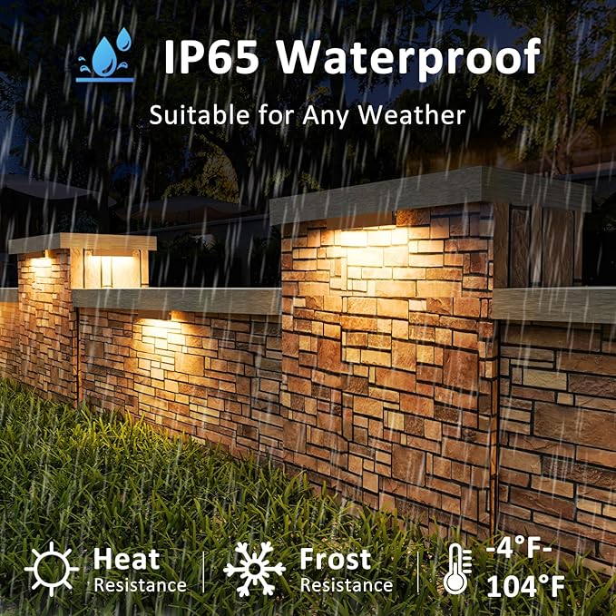 8 Pack 7 Inch Retaining Wall Lights, 5W LED Hardscape Lighting, 12V AC/DC Low Voltage Step Light, 2700K Soft White IP65 Waterproof Outdoor Landscape Lighting for Patio Walls Stairs, ETL