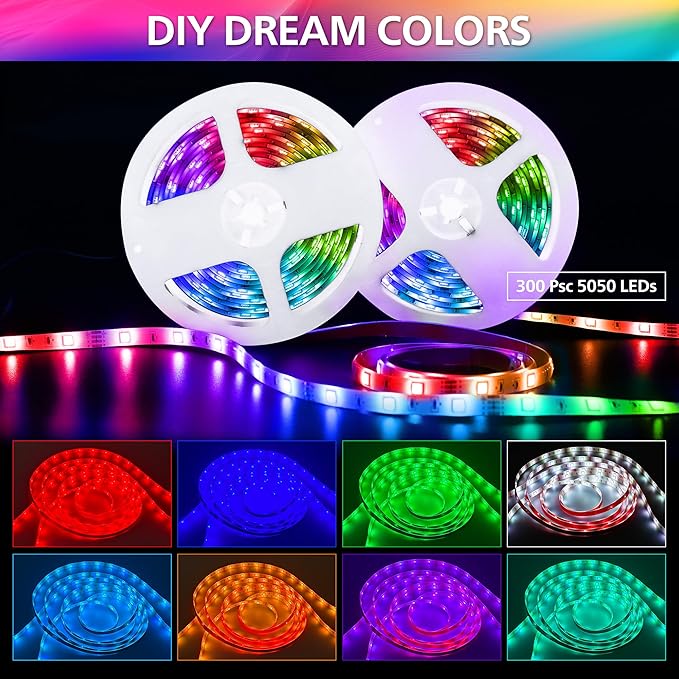 LED Boat Strip Light 32.8 FT Marine RGB LED Multi-Color Interior Deck Cockpit Courtesy Light Waterproof Boat Lighting Kit for Yacht, Kayak, Sailboat, Fishing, Pontoon