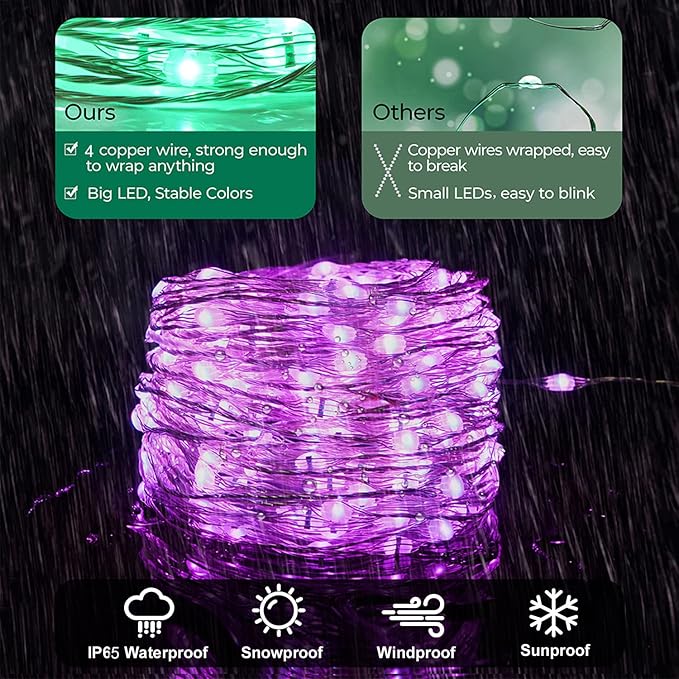 OMIKA LED Fairy Lights 33FT 100 LEDs Battery Operated String Light, Waterproof Multi Color Changing Fairy Lights with Remote for Indoor Outdoor Patio Wedding Party Xmas Bedroom Decoration