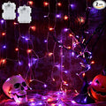 Halloween String Lights Battery Operated with Timer, Orange and Purple Fairy Lights Outdoor 9.8ft 30LED, Halloween Decorations for Party Yard Pathway Indoor Outdoor 2 Packs