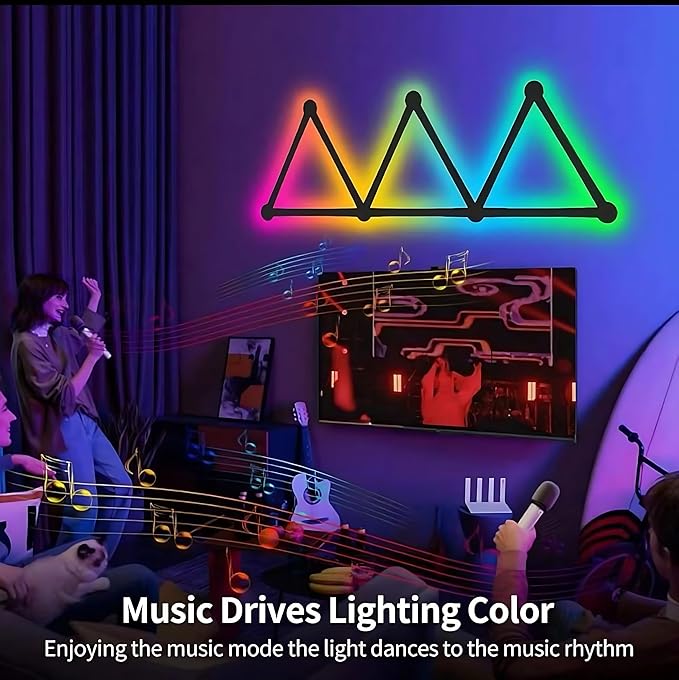 STONEBROOK Smart WiFi RGBIC LED Wall Light Bars,16M+ Colors,Music Sync,LED Wall Light Lines DIY Modular Design for Gaming Room,Home Decor,Streaming Lover,Works with Alexa & Google Assistant - 9 Pack