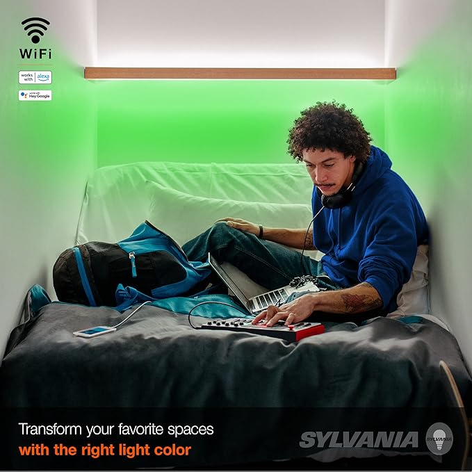 SYLVANIA Smart LED WiFi Full Color Light Strip, 6.5 ft, Dimmable, Compatible with Alexa and Google Home Only - 1 Pack (75704)
