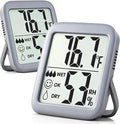 Antonki 2 Pack Room Thermometer for Home, Hygrometer Indoor Humidity Meter Gauge, Digital Temperature and Humidity Monitor Sensor for House, Terrarium, Incubator, Greenhouse - Battery Included