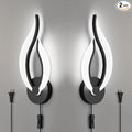 Plug in Wall Sconces Set of 2 Modern Bedroom Bedside Lamps Industrial Sconces with Switch On Off Cord 5500k 10 Watt LED Wall Lights for Living Room Indoor Hallway Lighting Fixtures