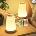 Night Light for Kids Set of 2, Rechargeable Lamp for Nursery with Timer & Memory, Dimmable Touch Lamp with Remote, Warm Night Lamp with 5 Brightness & 13 RGB Color for Baby Adult Gift