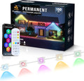 EcoNour 150 FT RGB Smart Permanent Outdoor Lights | Waterproof LED Eaves Lights with App & Remote Control | Colorful RGB Light with Music Sync | Smart Outdoor LED Christmas Light with Festive Effects