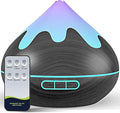 500ML Essential Oil Diffuser, Aromatherapy Diffuser with Remote Control, Multifunctional Air Diffusers for Home Office Room, Fragrance Aroma Diffuser with 7 Color LED & 2 Mist Mode, Black