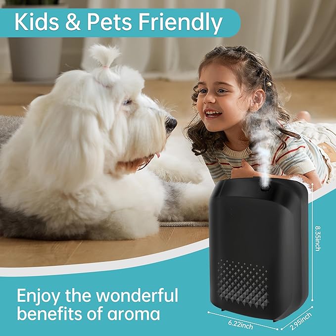 WiFi Smart Scent Air Machine for Home, App Control Waterless Essential Oil Diffuser, 1500 Sq.Ft Cold Air Diffusion System, 400ml Hotel Collection Diffuser for Large Room, Office (Black)