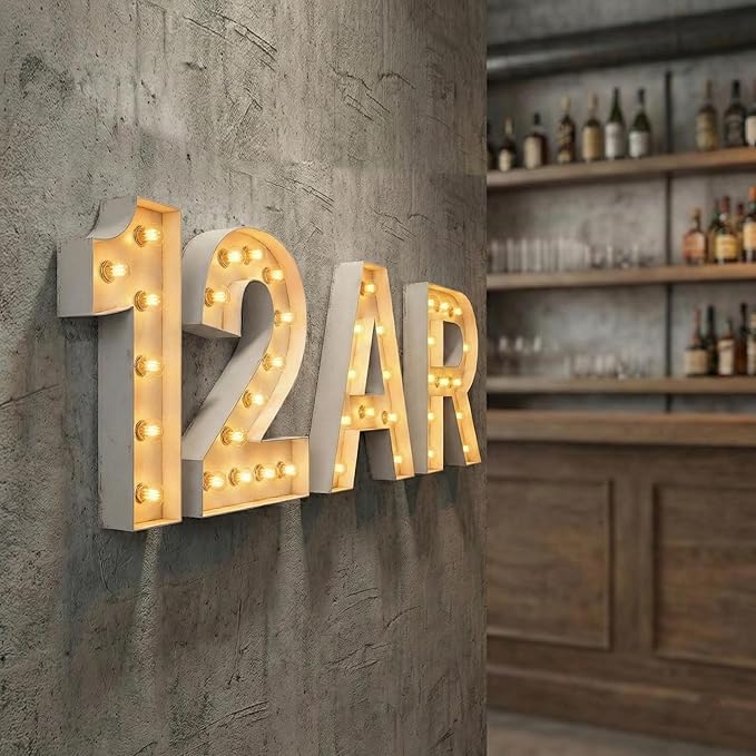 NEONSIGN Premium White Metal Marquee Letters for Wall Decor - 1.5ft to 4ft Large Light Up Alphabet & Numbers - Vintage Industrial LED Sign for Wedding, Party, Business Logo & Home Bar (36 INCHES)