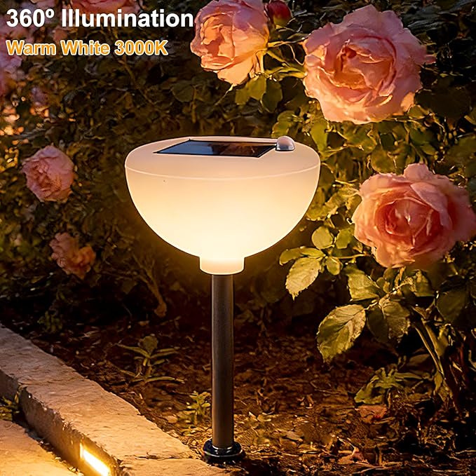 Lightdot Solar Pathway Lights Outdoor Bright Solar Powered Garden Lights Dusk to Dawn, Auto On/Off, IP65 Waterproof Decor Landscape Lighting for Yard/Lawn/Walkway/Driveway-2Pack