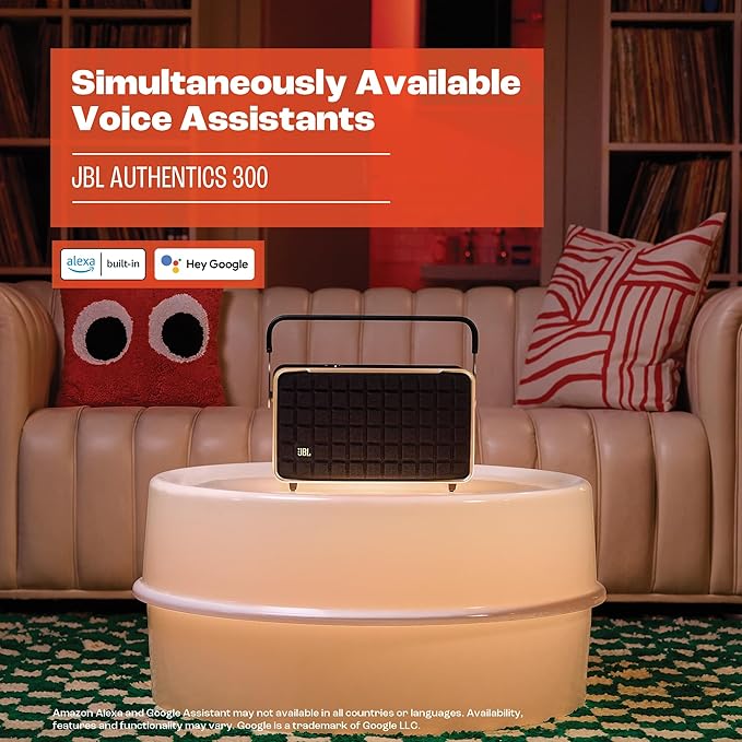 JBL Authentics 300 Portable Wireless Bluetooth Speaker (White)