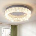 Qcyuui Flush Mount Ceiling Light 12.2in Modern LED Ceiling Light Round LED Light Fixture with Acrylic Lampshade Ceiling Lamp for Bedroom Kitchen Entryway Hallway Foyer,Chrome,3000K