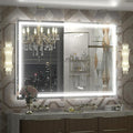 OKPAL 55x36 LED Bathroom Mirror with Lights, Anti-Fog Lighted Bathroom Mirror, Dimmable Lighted Mirrors for Bathroom Wall, LED Vanity Mirror, Shatterproof, ETL Listed, Horizontal/Vertical