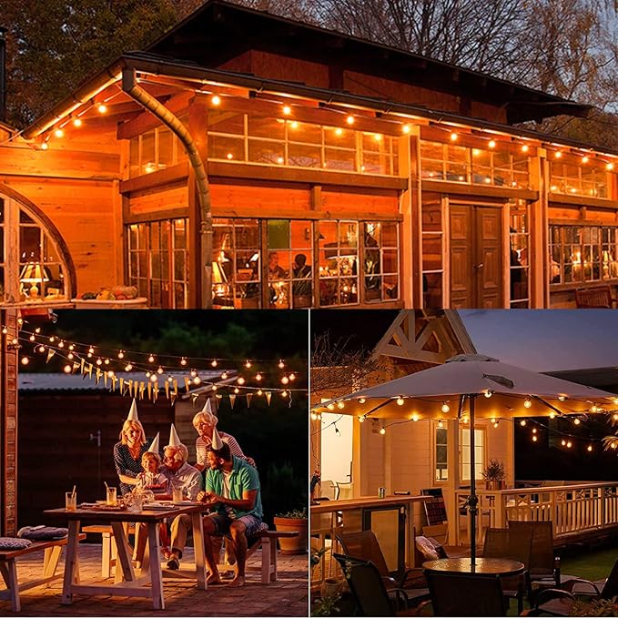 GOOTHY Outdoor LED String Lights, 50Ft with 52 Frosted White LED Globe Bulbs, Waterproof for Indoor/Outdoor Use, Perfect for Garden, Bistro, Pergola, Tents & Decorations, White